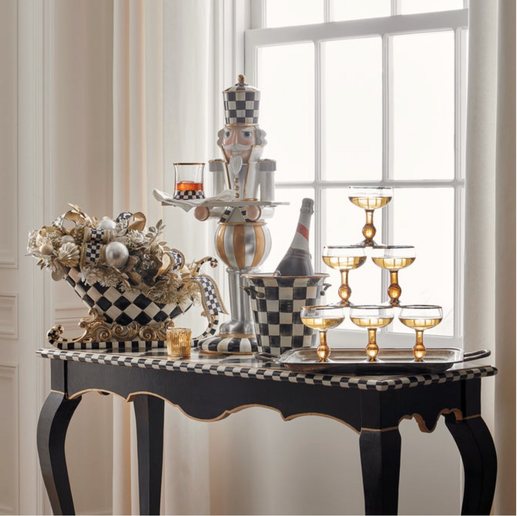 courtly check tumbler glass, set of 2