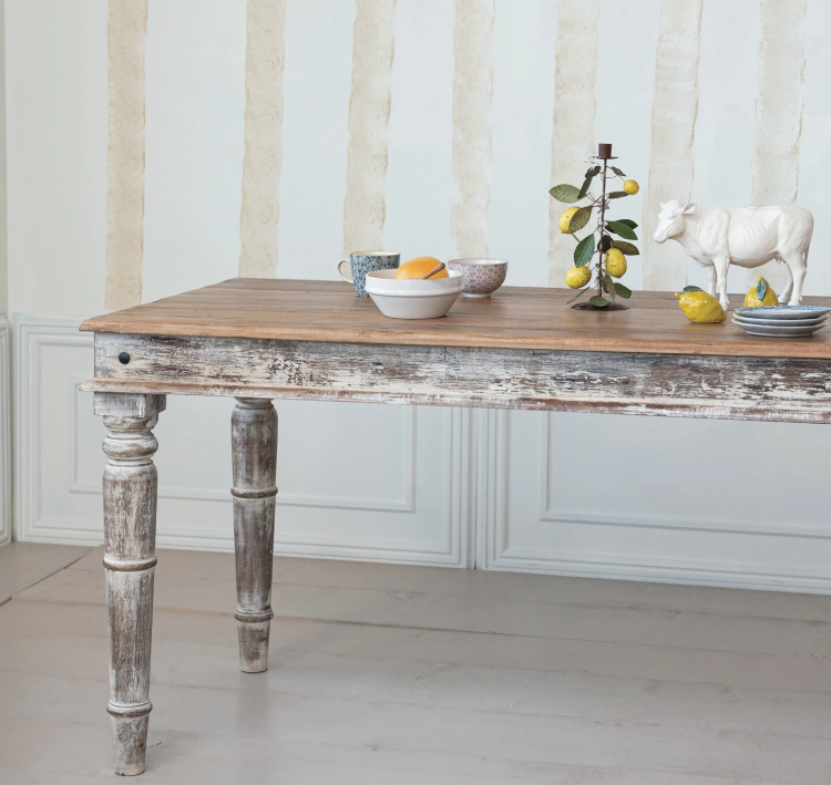 Reclaimed Wood Vintage Reproduction Farmhouse Dining Table, KD