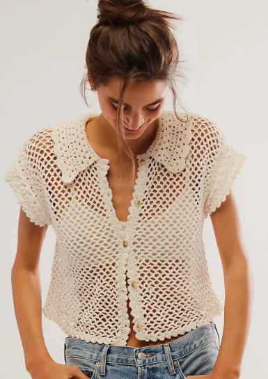 LILY CROCHET TOP / COCONUT MILK