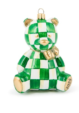 2025 Emerald Bear Glass Ornament
