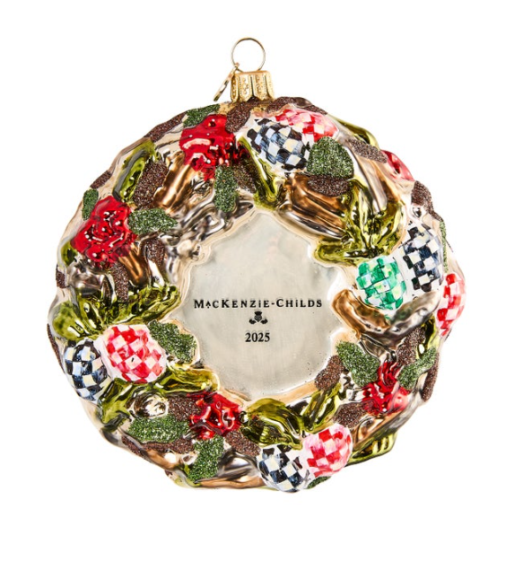2025 MacKenzie-Childs Wreath Glass Ornament