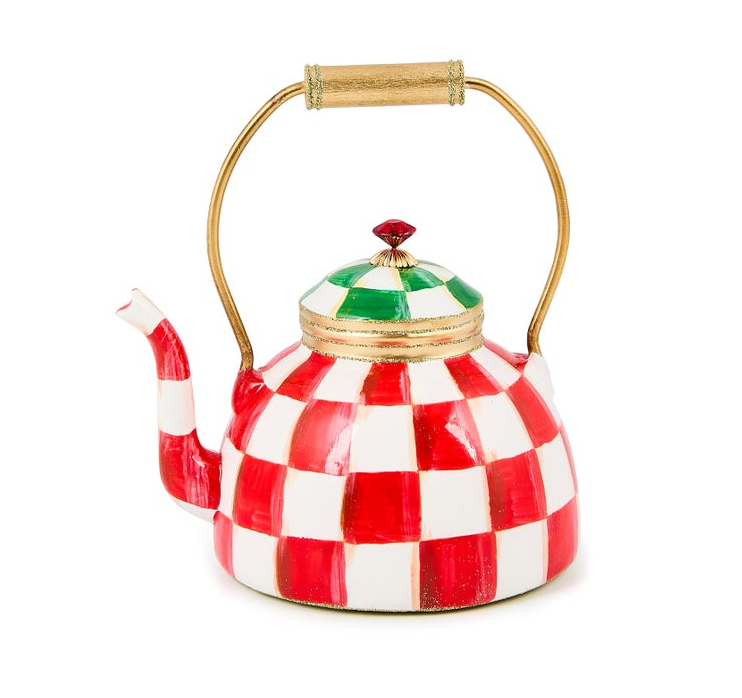 Check It Out Tea Kettle Glass Ornament
