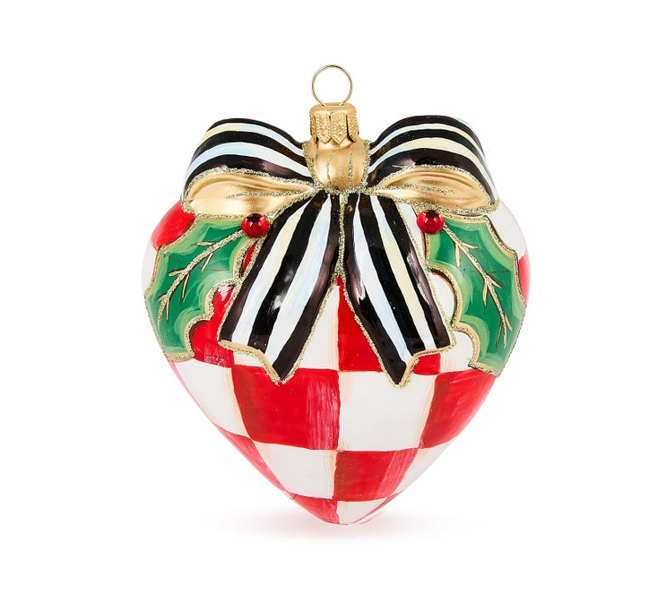 Check It Out Red Heart Glass Ornament