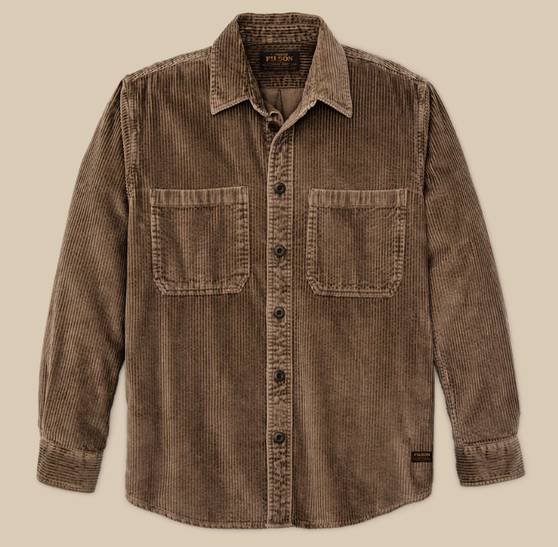 6-wale Corduroy Shirt Brown
