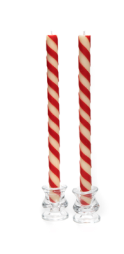 candy cane dinner candles, set of 2