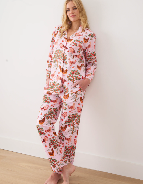 Hen House Long PJ Set Ballet Pink