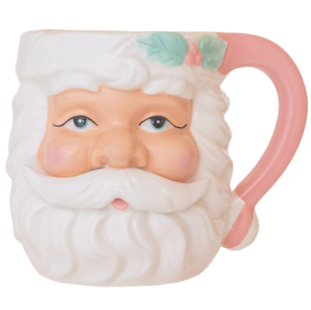 Pink Santa Holly Mug
