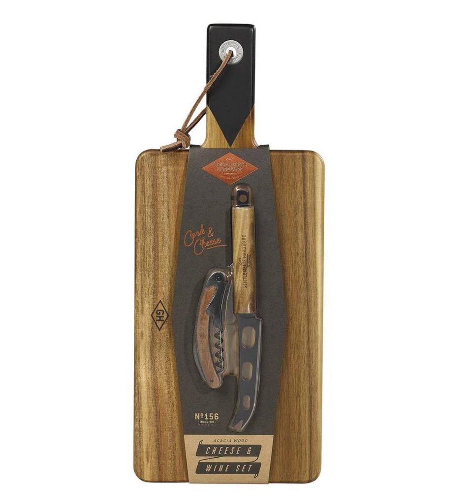 Cheese Board and Knife Set with Wine Opener