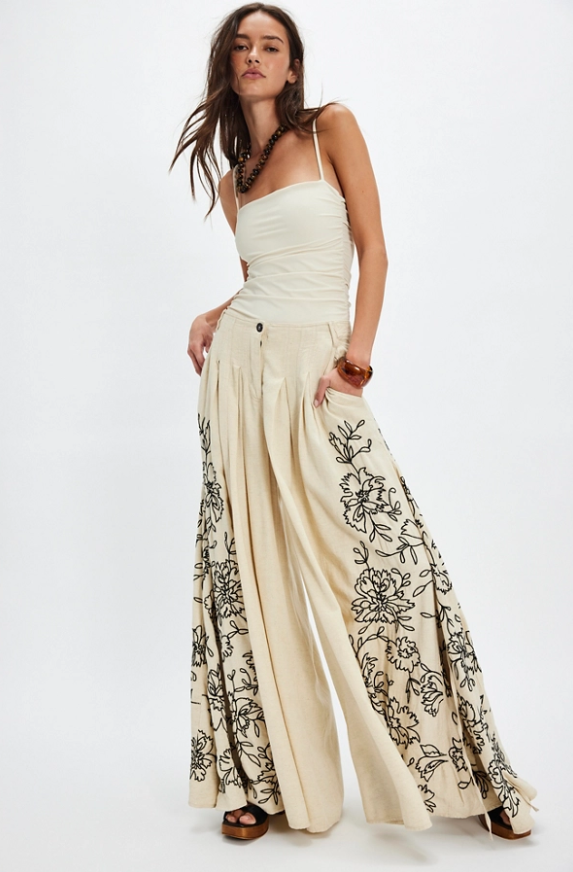 WHAT YOU KNOW EMBROIDERED PANTS