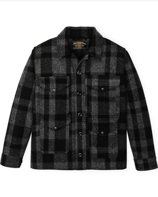 1940S MACKINAW WOOL CRUISER CHARCOAL/BLACK PLAID