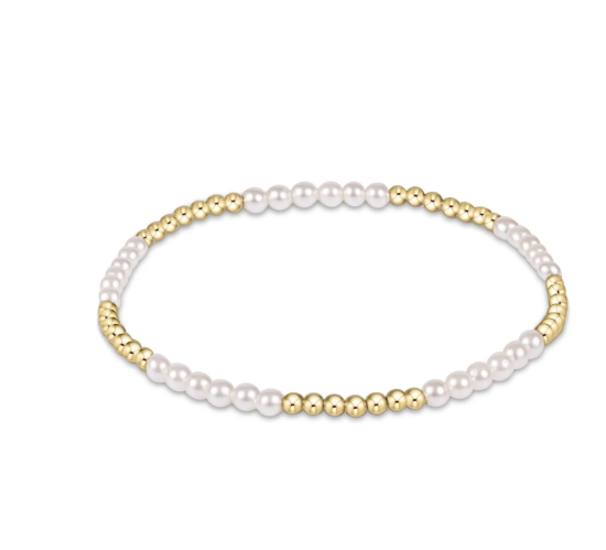 Classic Blissful Pattern 2.5mm Bead Bracelet - 3mm Pearl