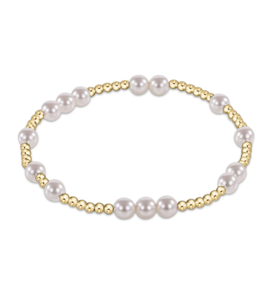 Hope Unwritten 5mm Bead Bracelet - Pearl