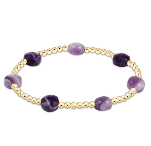 Admire Gold 3mm Bead Bracelet - Amethyst