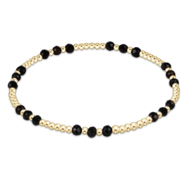 Gemstone Gold Joy Pattern 3mm Bead Bracelet - Face