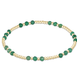 Gemstone Gold Joy Pattern 3mm Bead Bracelet - Gree