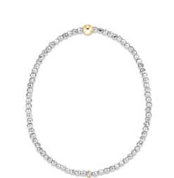 Silver Faceted Hematite 2mm Bead Bracelet