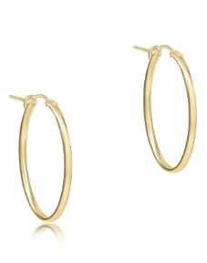 Oval Gold 1" Hoop - Smooth