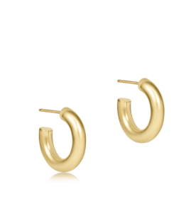 Round Gold 0.5" Post Hoop - 4mm - Smooth