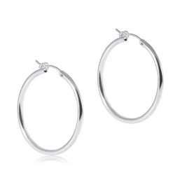 Round Sterling 1.25" Hoop - Smooth