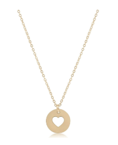 16" Necklace Gold - Love Small Gold Disc