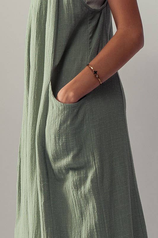 TIE STRAPS WIDE LEG JUMPSUIT