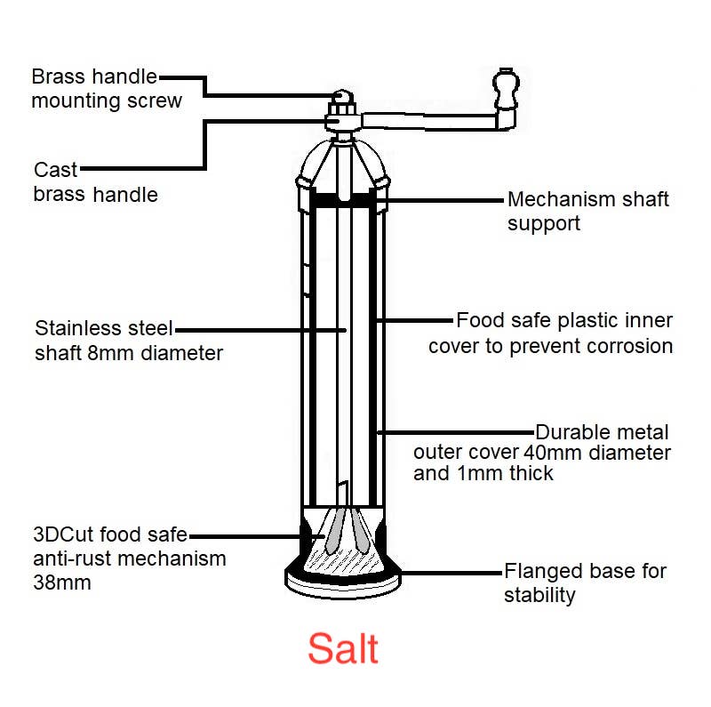 Copper Mill 8" salt grinder