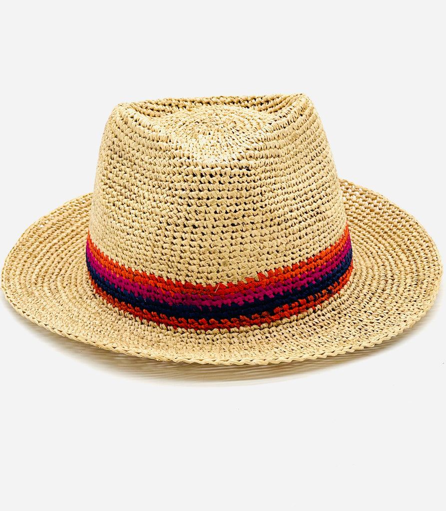 Crochet Fedora - Unisex Straw Hat