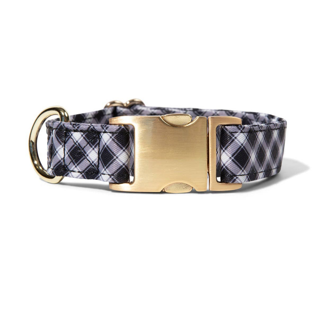 Leighton Dog Collar | Black Gingham Dog Collar | Dog Collar 