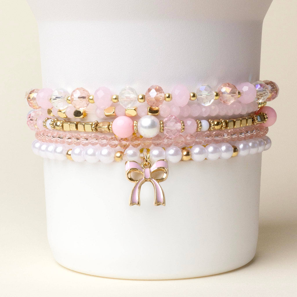 Tumbler Bracelet Stack-Coquette Charm