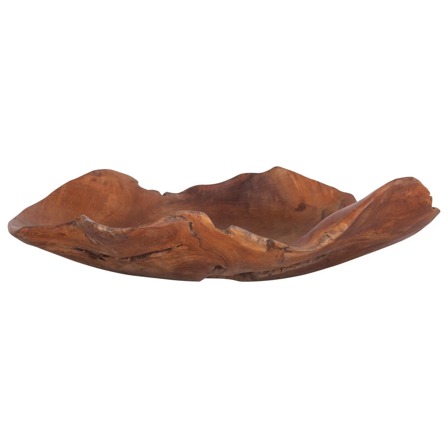 Hand Carved Wood Teak Bowl