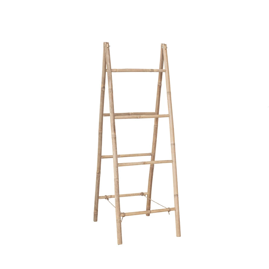 Decorative Bamboo Folding Ladder, Natural