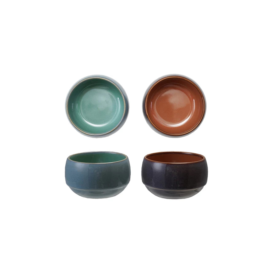 Stoneware Bowl, Reactive Glaze, 2 Colors (Each One Will Vary)