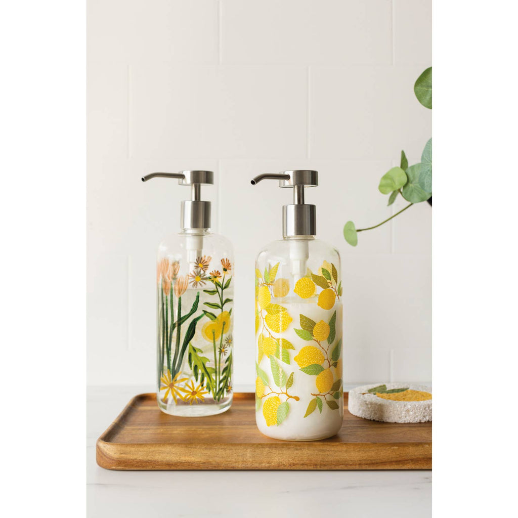 Bees & Blooms Glass Soap Pump