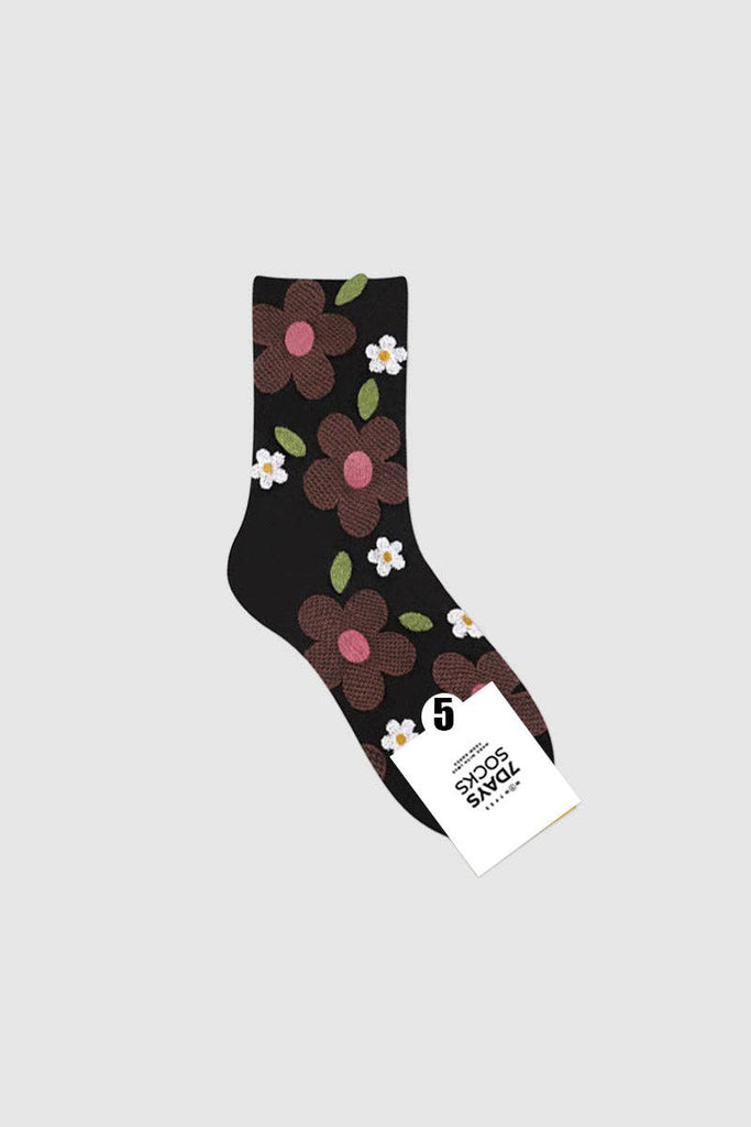 Women's Crew Mesh Flower Socks