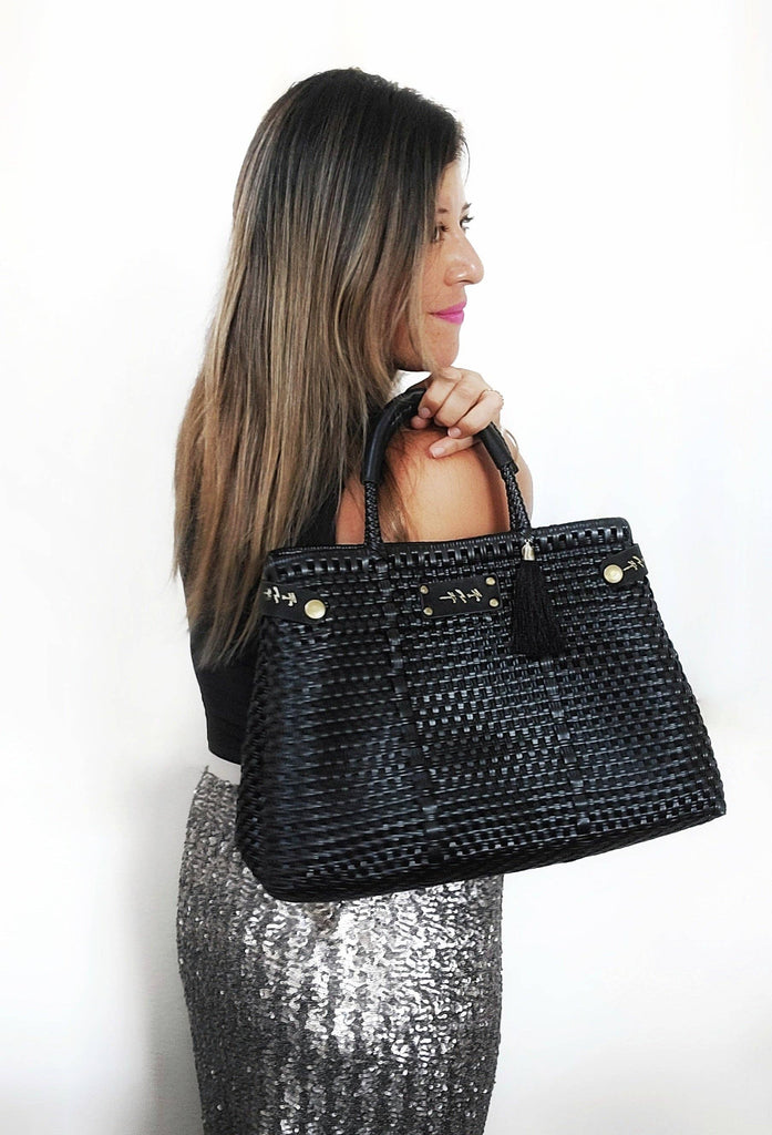 Less Pollution Convertible Handbag-Luxury Black