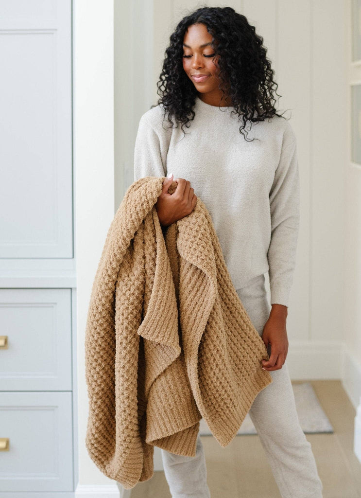WAFFLE KNIT XL THROW BLANKETS