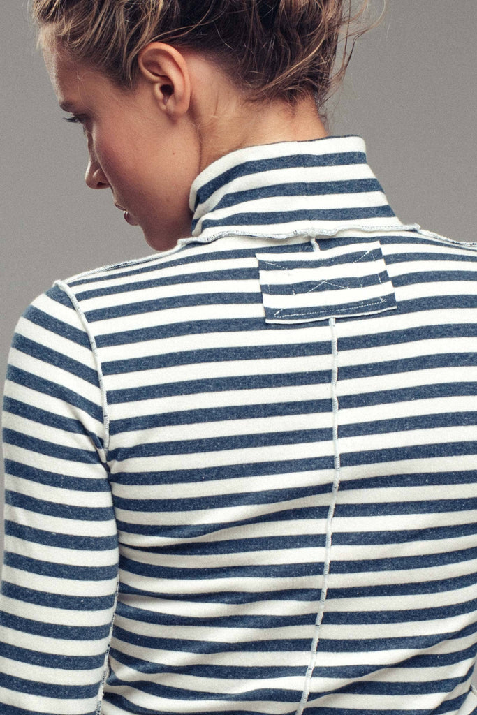 Striped Turtleneck Knit Top