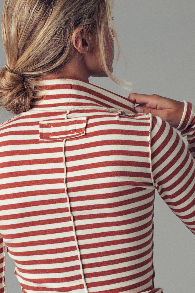 Striped Turtleneck Knit Top