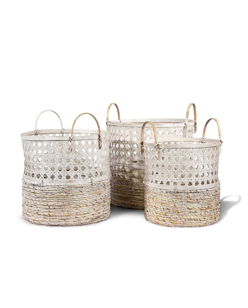 Banana Leaf Dougal Rattan Basket, Round