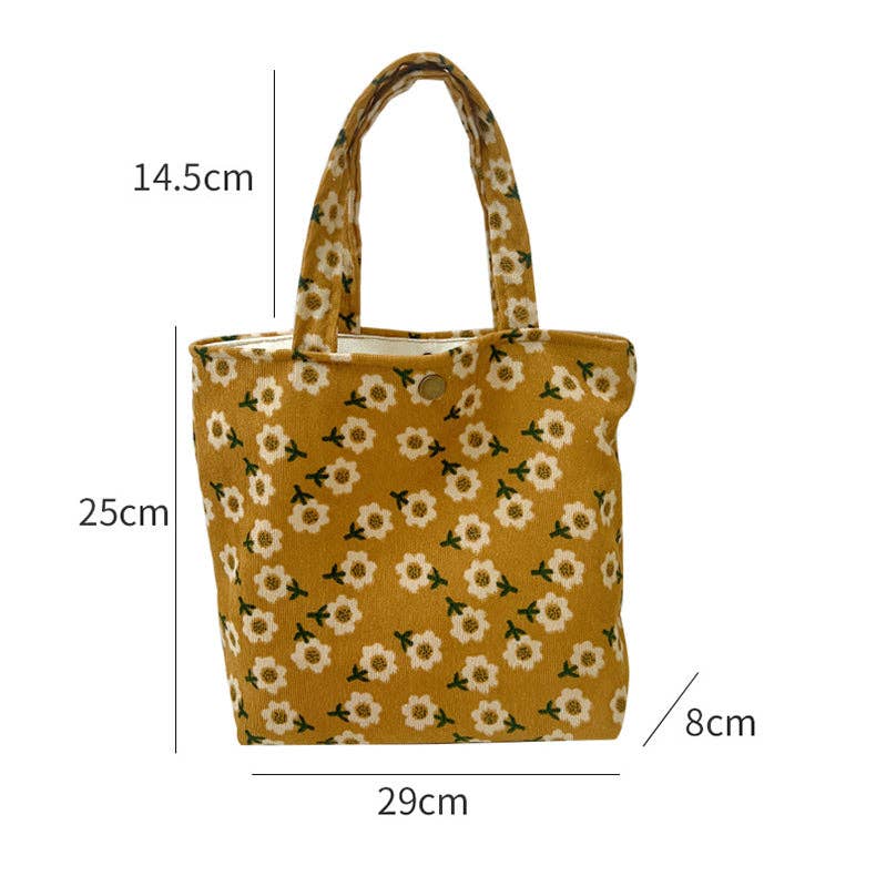 Small Vintage Artistic Floral Tote Bag