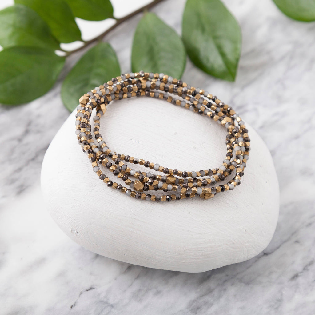 Beaded 5 Wrap Bracelet - New Pearl Color!