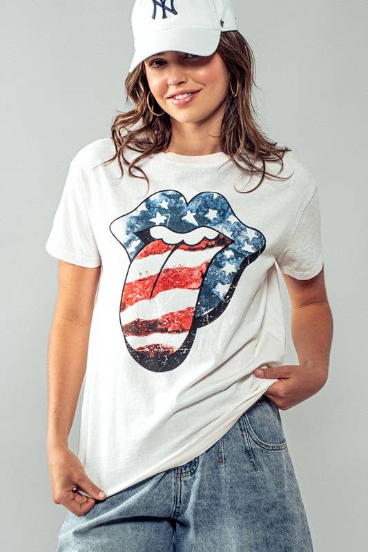 BETTY USA TONGUE GRAPHIC TEE