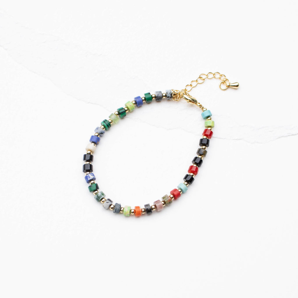 Multi-Color Natural Stone Beaded Bracelet