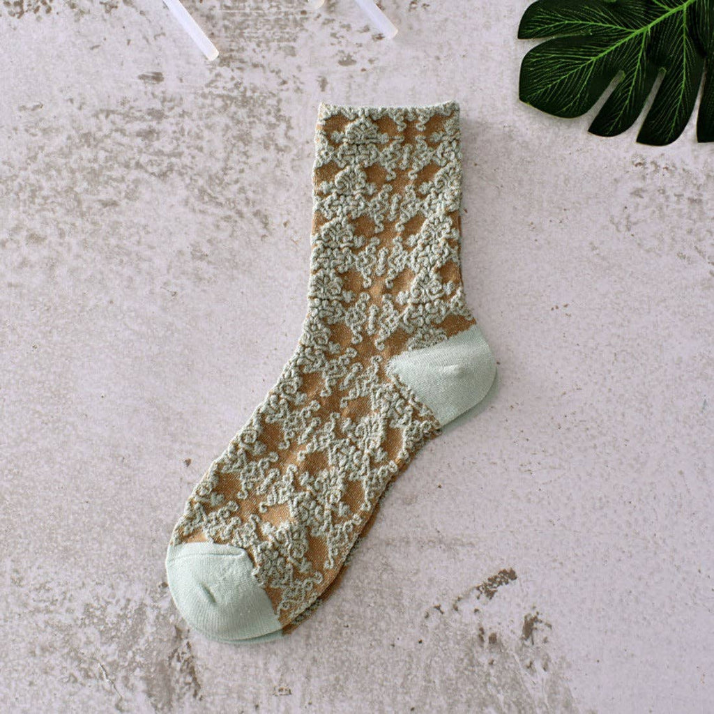 Rufia - Retro Embossed Women's Socks