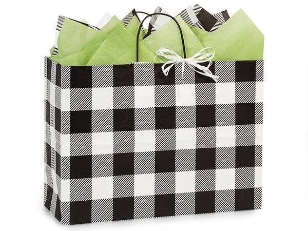 Buffalo Plaid Black Paper Gift Bags