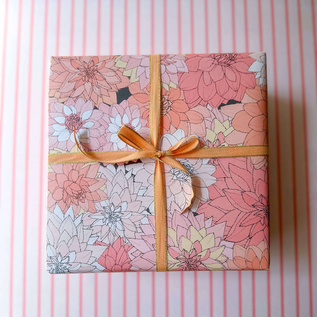 Dahlias in Pink Wrapping Paper