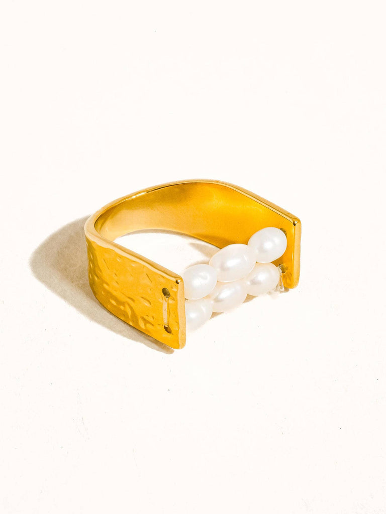 Romane 18K Gold Non-Tarnish Beaded Pearl Ring