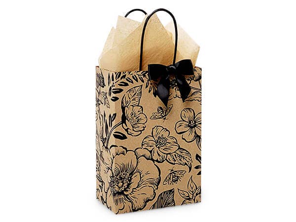 Timeless Floral Kraft Paper Gift Bags