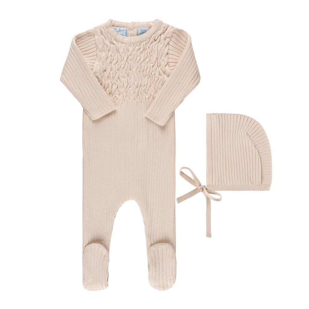 Baby Boys & Girls Smocked Ribbed Knit Romper & Bonnet