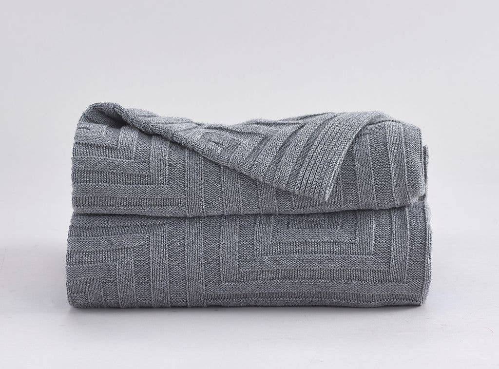 Concentric Square Throw - Gray